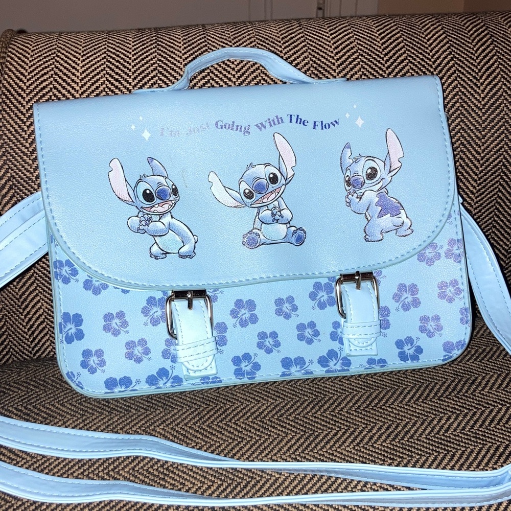 Disney Light Blue Stitch Floral Kids Bag